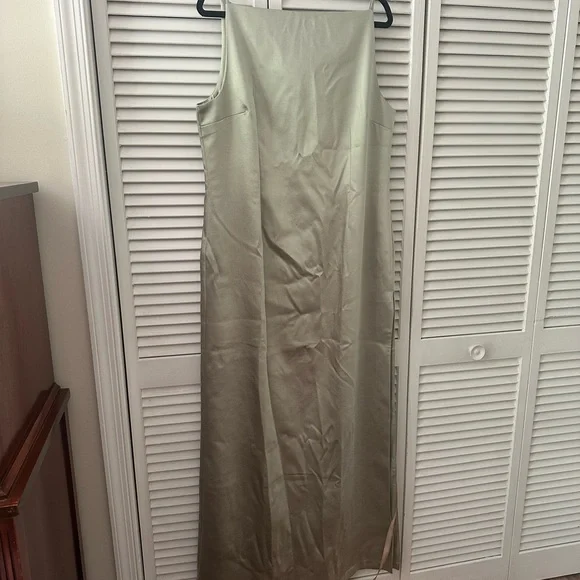 Meshki Satin Formal Dress in Sage - Picture 1 of 7